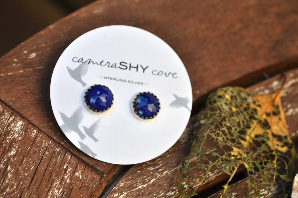 Lapis | Faceted stud earrings | Ready to ship - cameraSHY cove