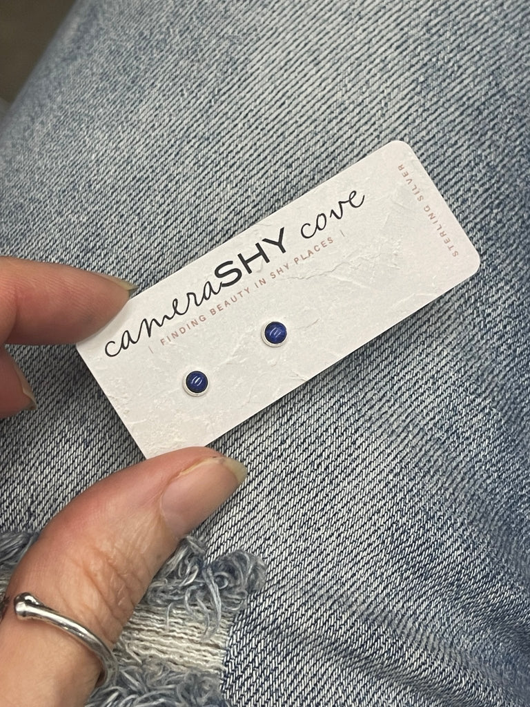 Lapis | tiny 4mm stud earrings | Ready to ship - cameraSHY cove