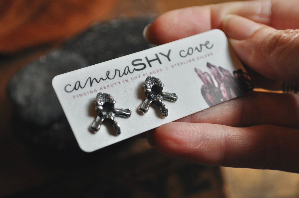 Large Vertebrae Studs | Ready to Ship - cameraSHY cove