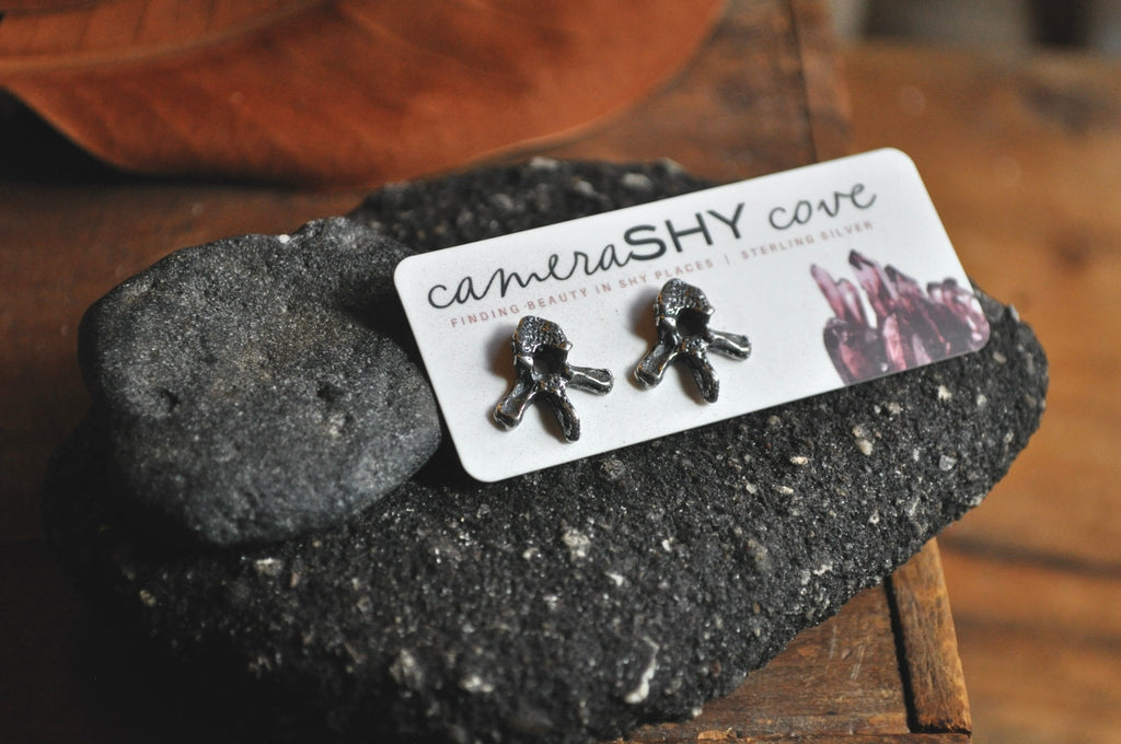 Large Vertebrae Studs | Ready to Ship - cameraSHY cove