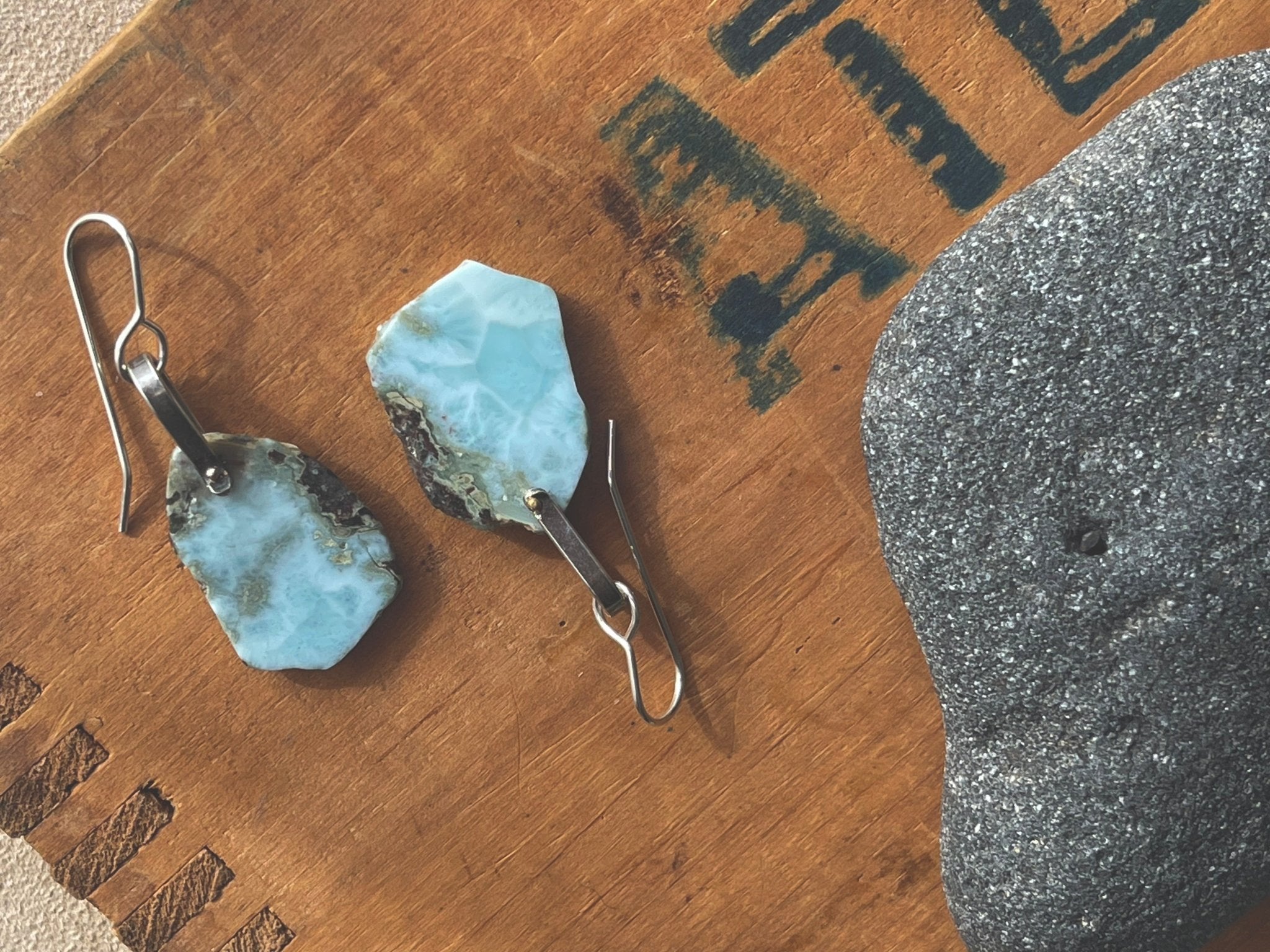 Larimar | Hinge Earrings - cameraSHY cove