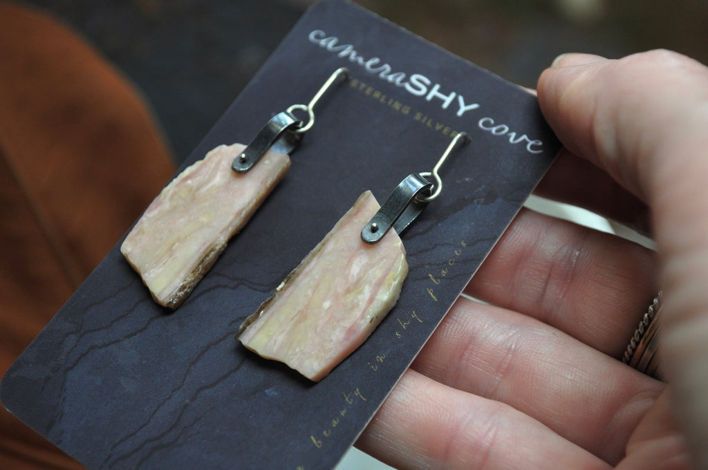 Mexican Opal | Hinge Earrings - cameraSHY cove