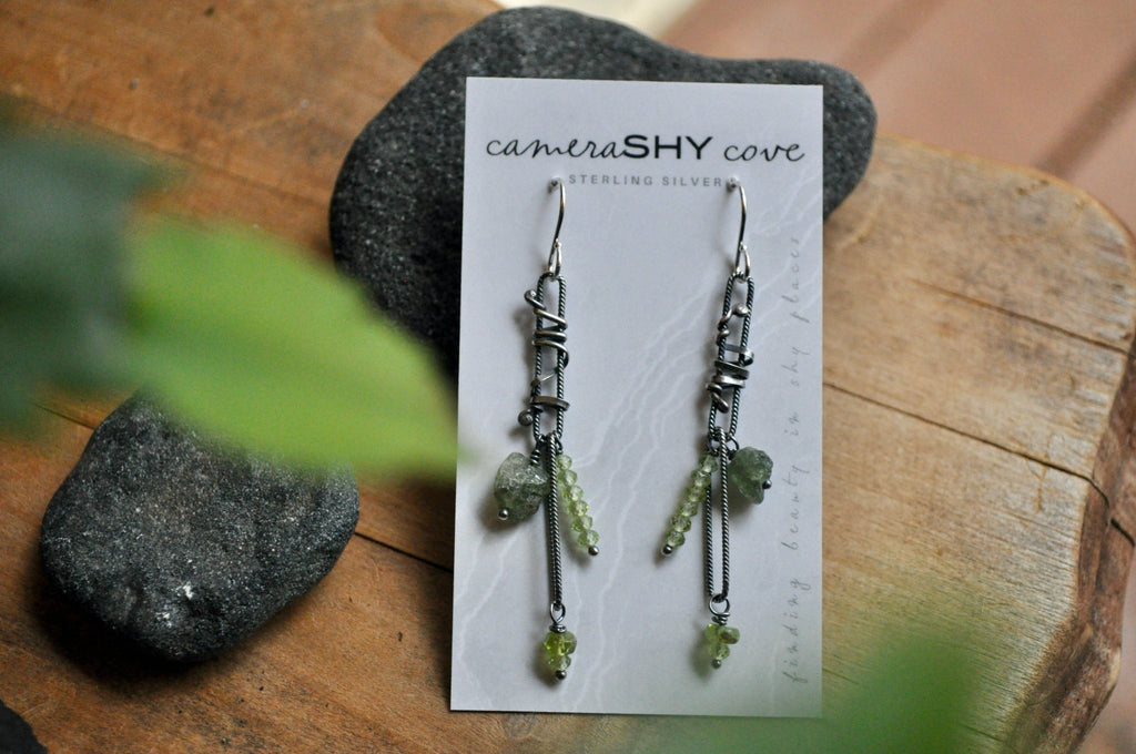 Peridot | Link Earrings | Ready to Ship - cameraSHY cove