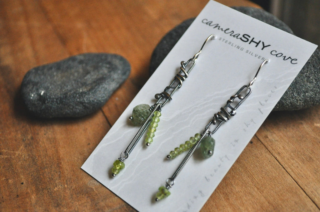 Peridot | Link Earrings | Ready to Ship - cameraSHY cove