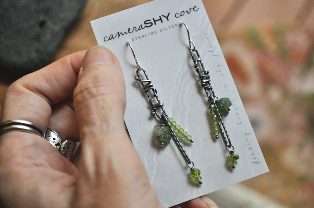 Peridot | Link Earrings | Ready to Ship - cameraSHY cove