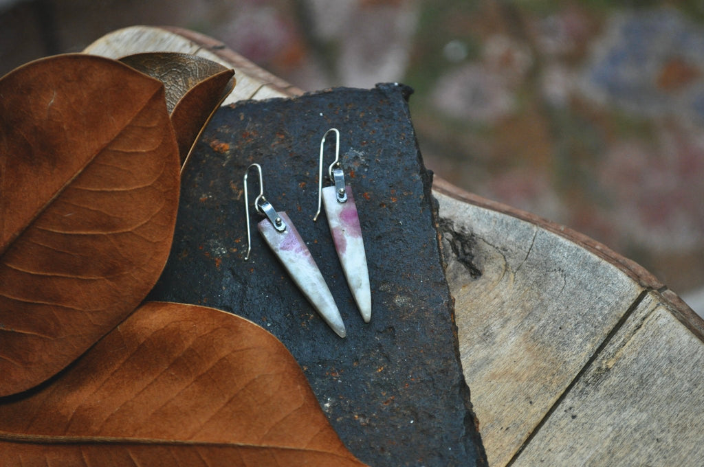 Pink Tourmaline | Hinge Earrings - cameraSHY cove