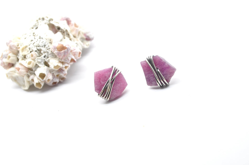 Raw Ruby | Maven Stud Earrings | Made to order - cameraSHY cove