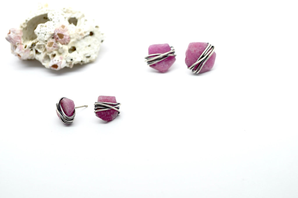 Raw Ruby | Maven Stud Earrings | Made to order - cameraSHY cove