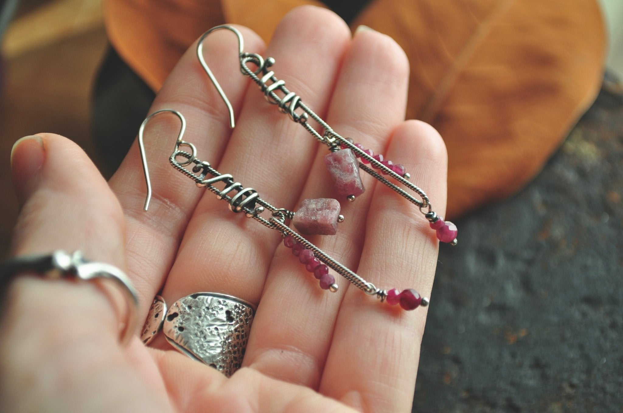 Ruby | Link Earrings | Ready to Ship - cameraSHY cove