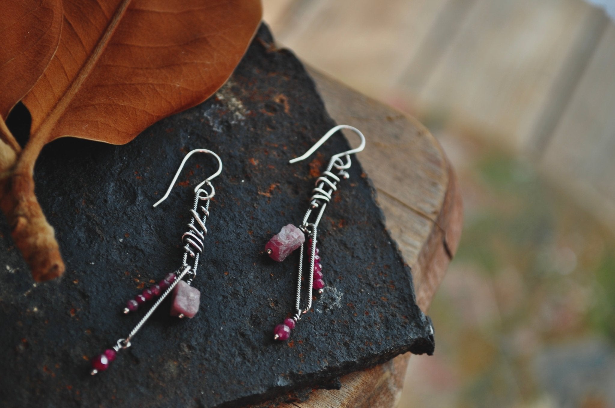 Ruby | Link Earrings | Ready to Ship - cameraSHY cove