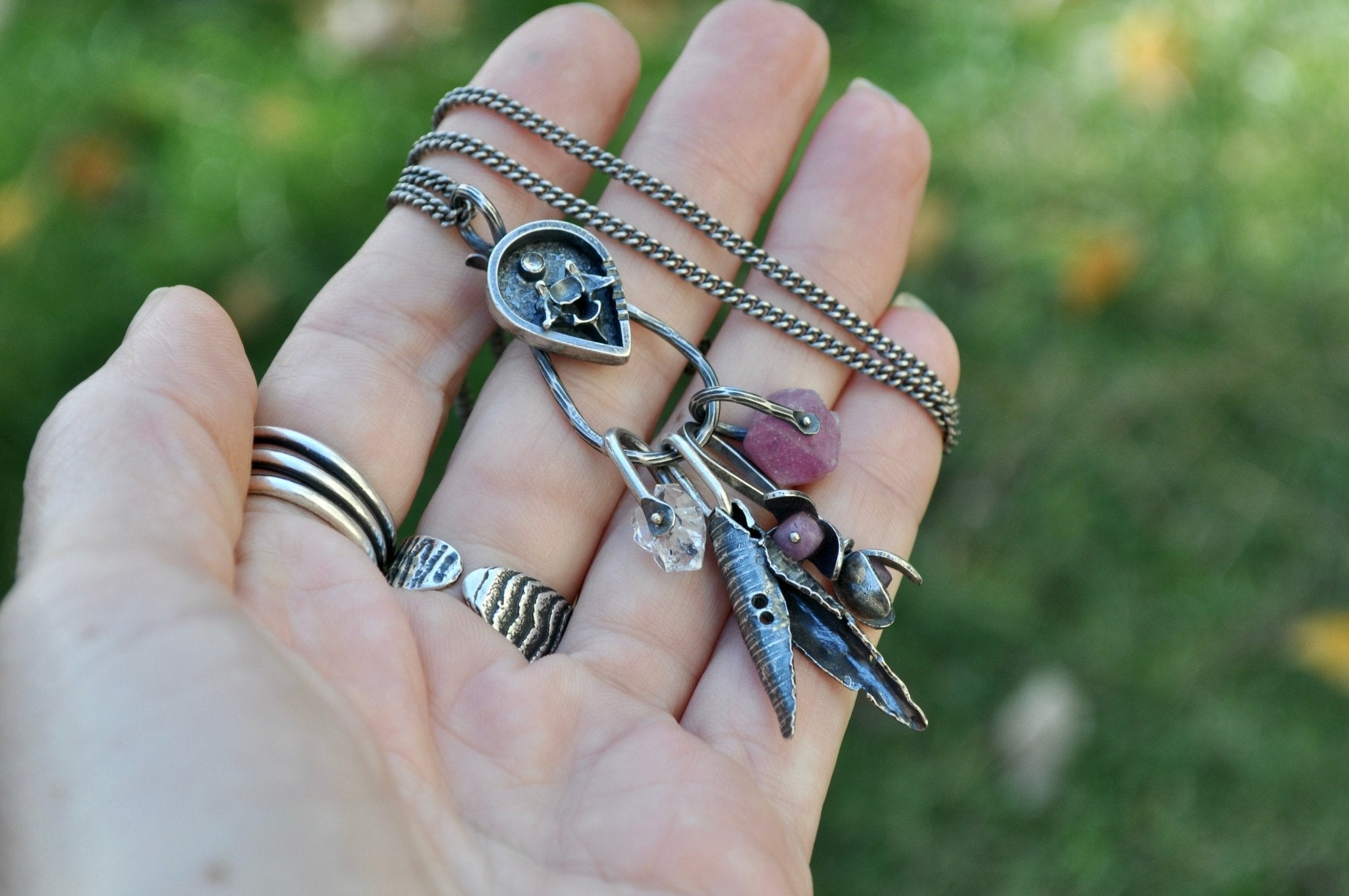 Ruby + Rattlesnake Forager Necklace | Ready to ship - cameraSHY cove