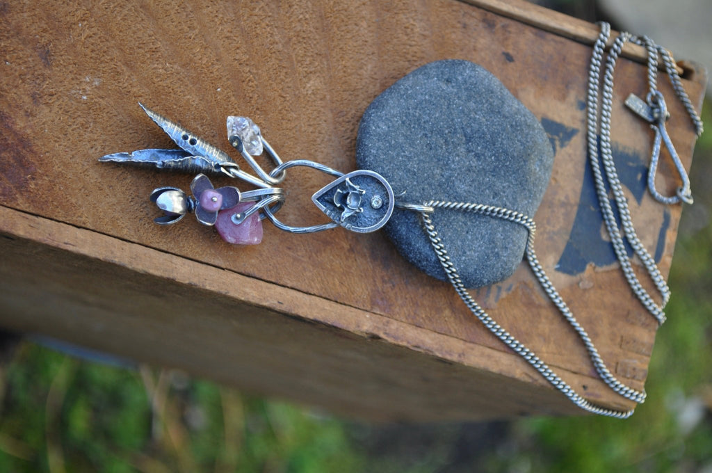 Ruby + Rattlesnake Forager Necklace | Ready to ship - cameraSHY cove