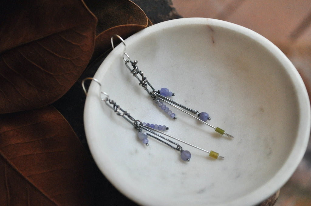 Tanzanite | Link Earrings | Ready to Ship - cameraSHY cove