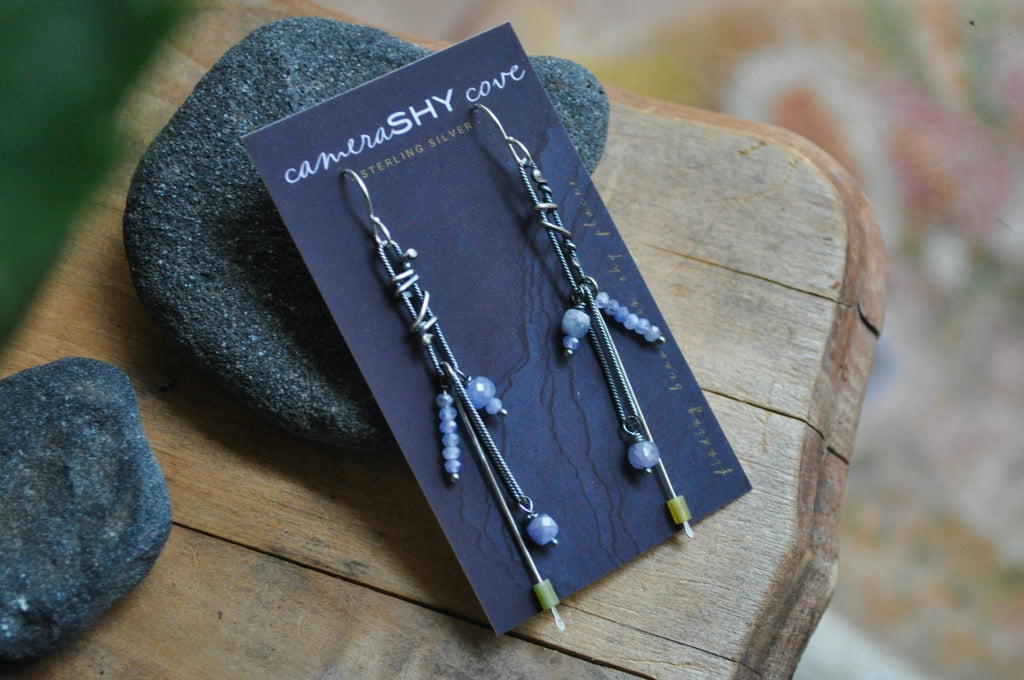 Tanzanite | Link Earrings | Ready to Ship - cameraSHY cove