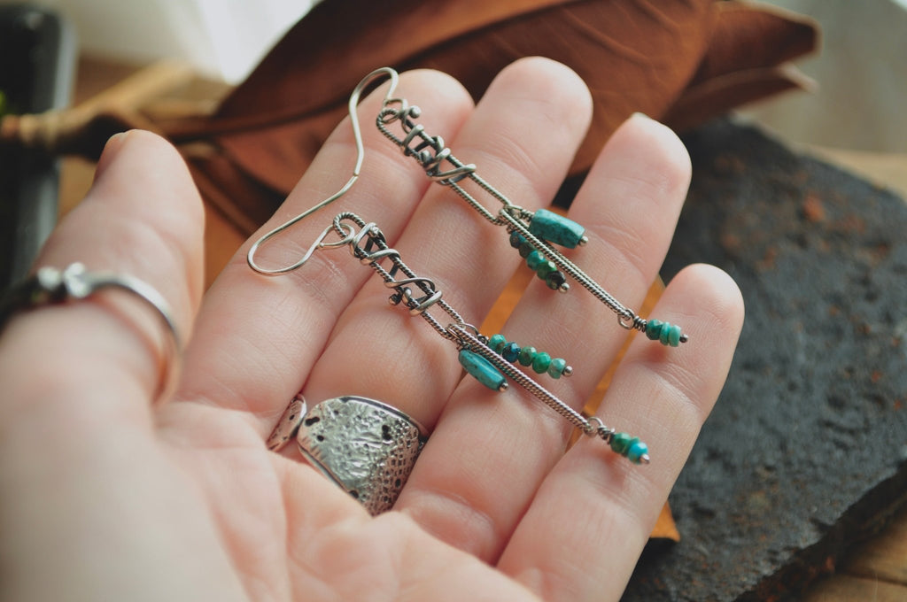 Turquoise | Link Earrings | Ready to Ship - cameraSHY cove