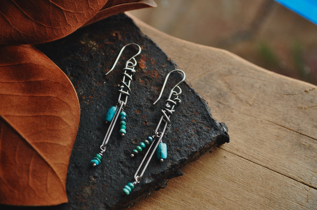 Turquoise | Link Earrings | Ready to Ship - cameraSHY cove