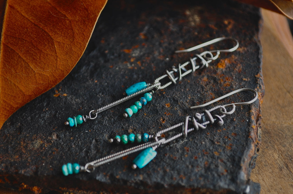 Turquoise | Link Earrings | Ready to Ship - cameraSHY cove