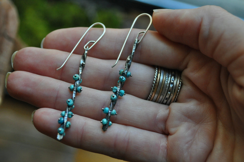 Turquoise | Pokeberry Dangles | Ready to Ship - cameraSHY cove