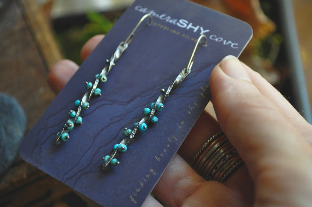 Turquoise | Pokeberry Dangles | Ready to Ship - cameraSHY cove