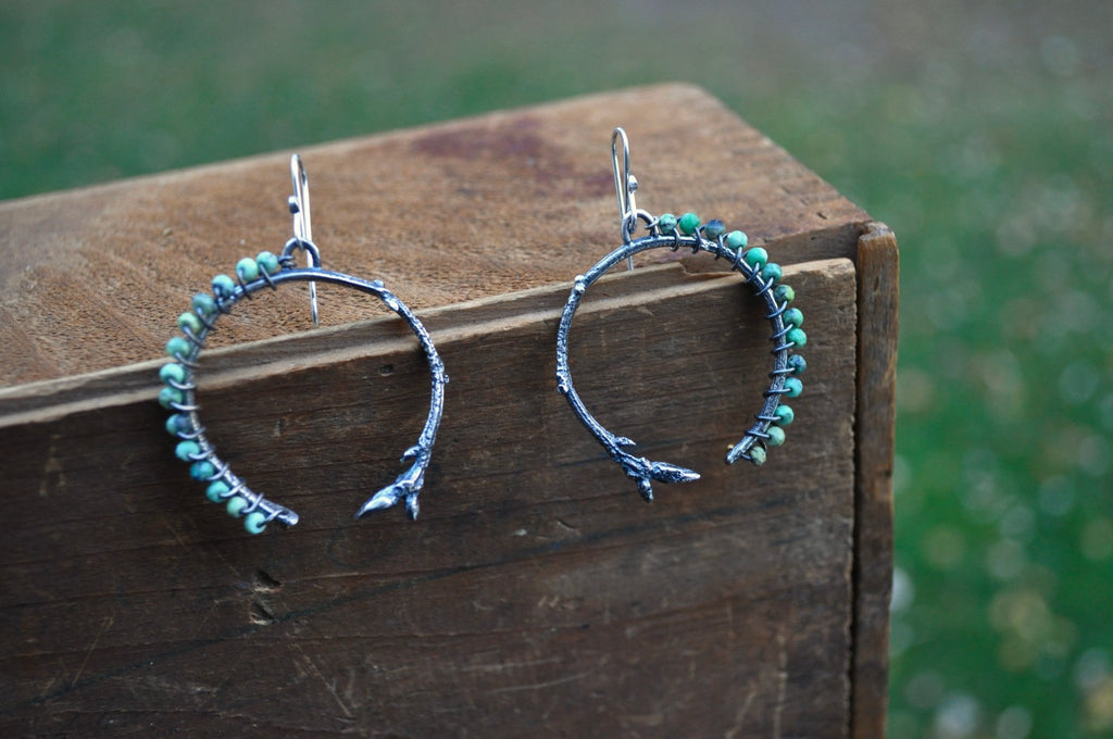 Variscite | Twig Ridge Hoops | Ready to Ship - cameraSHY cove