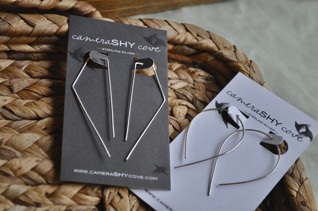 Wing | Minimal thread earrings | Ready to ship - cameraSHY cove