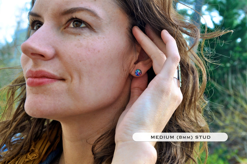 You pick | STUDS | Medium 8mm photo earrings - cameraSHY cove