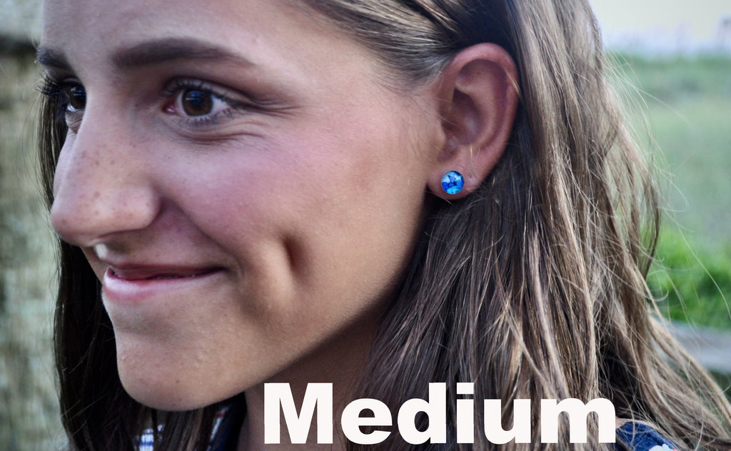 You pick. MEDIUM photo stud earrings. - cameraSHY cove
